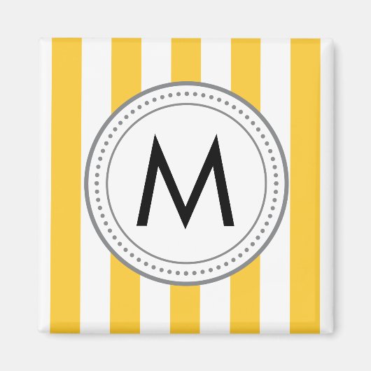 Monogram Vertical Strepen Magneet - geel (Voorkant)