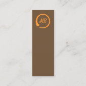 Monogram verticale inlegkaarten in sinaasappel mini visitekaartje (Voorkant)