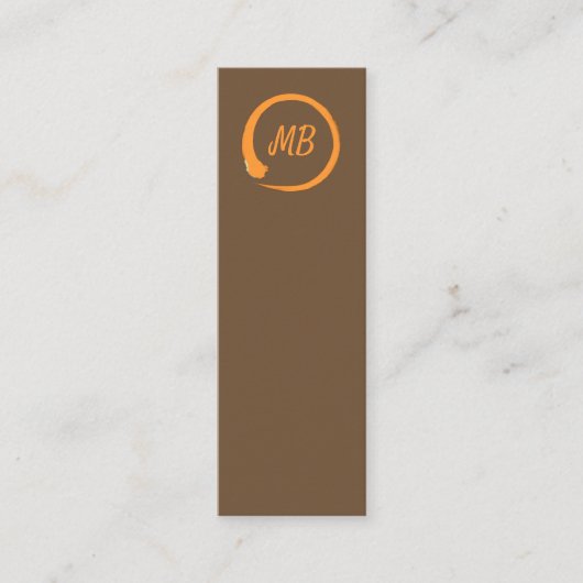 Monogram verticale inlegkaarten in sinaasappel mini visitekaartje (Voorkant)