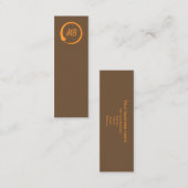 Monogram verticale inlegkaarten in sinaasappel mini visitekaartje (Voorkant / Achterkant)