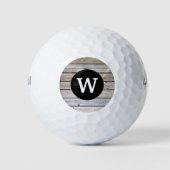 Monogram verweerd hout golfballen (Voorkant)