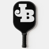 Monogram Vet Dubbel Initiaal Zwart-Wit Pickleball Paddle (Achterkant)