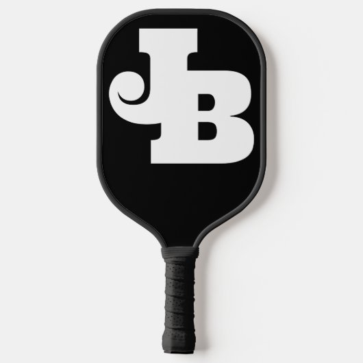 Monogram Vet Dubbel Initiaal Zwart-Wit Pickleball Paddle (Achterkant)