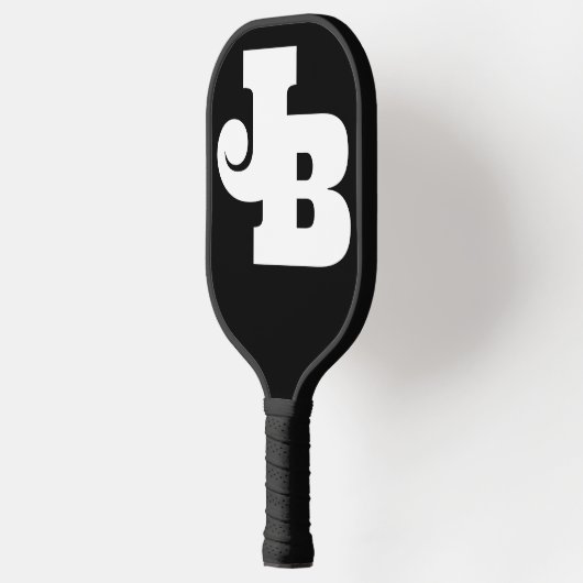 Monogram Vet Dubbel Initiaal Zwart-Wit Pickleball Paddle (Links)