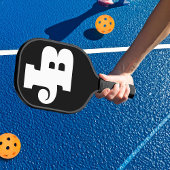 Monogram Vet Dubbel Initiaal Zwart-Wit Pickleball Paddle