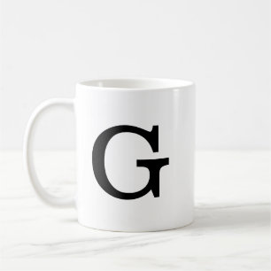 Monogram Vet Eenvoudig Plain zwart-wit Koffiemok
