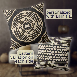 Monogram vet geometrisch patroon boho kussen