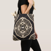 Monogram vet geometrisch patroon boho tote bag (Dichtbij)
