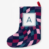 Monogram vet geruit patroon kleine kerstsok (Achterkant)