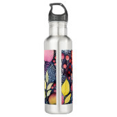 Monogram Vet Helder Bloemen Waterverf Botanisch Waterfles (Achterkant)