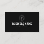 Monogram Vet Initiaal Moderne Zwarte Fotografie Visitekaartje (Voorkant)