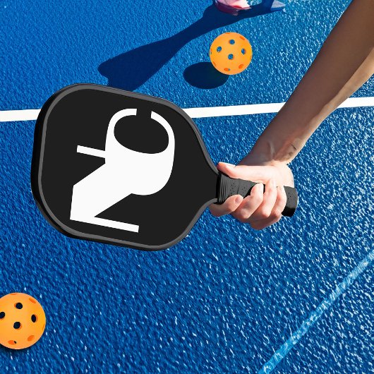 Monogram Vet Overlappende Initialen Zwart-wit Pickleball Paddle
