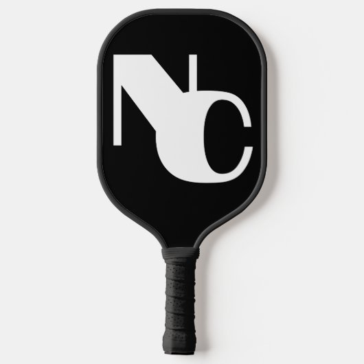 Monogram Vet Overlappende Initialen Zwart-wit Pickleball Paddle (Achterkant)