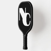 Monogram Vet Overlappende Initialen Zwart-wit Pickleball Paddle (Links)