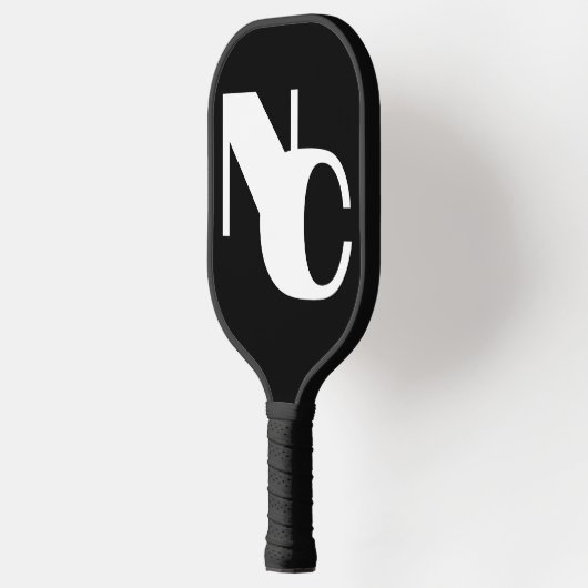 Monogram Vet Overlappende Initialen Zwart-wit Pickleball Paddle (Links)