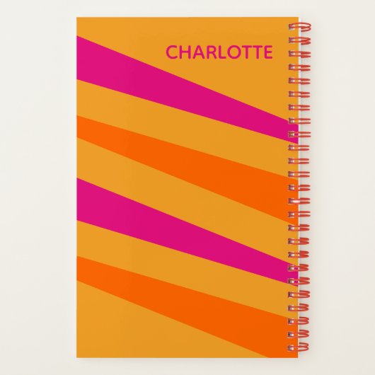 Monogram vet retrostreep notitieboek (Achterkant)