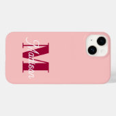 Monogram Vet Roze Gepersonaliseerde Initialen Case-Mate iPhone Case (Achterkant (horizontaal))