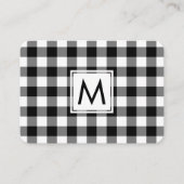 Monogram Vet Zwart Wit Buffel Plaid Patroon Visitekaartje (Voorkant)