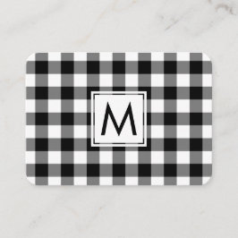 Monogram Vet Zwart Wit Buffel Plaid Patroon Visitekaartje