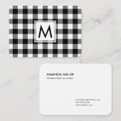 Monogram Vet Zwart Wit Buffel Plaid Patroon Visitekaartje (Voorkant / Achterkant)