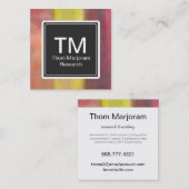 Monogram Vette penseelstreken Vierkante Visitekaartje (Voorkant / Achterkant)