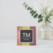 Monogram Vette penseelstreken Vierkante Visitekaartje (Staand voorkant)