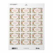 Monogram Victoriaans Bruiloft Bloemen Etiket (Full Sheet)