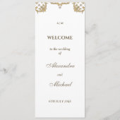 Monogram Victoriaans Pearl Vintage Wedding Program Programmakaart (Voorkant)