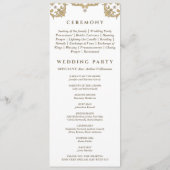 Monogram Victoriaans Pearl Vintage Wedding Program Programmakaart (Achterkant)