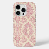 Monogram Victoriaans Roze Damaskpatroon Case-Mate iPhone Case (Achterkant)