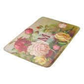 Monogram  Victoriaans Rozen Bouquet Flowers Badmat (Gekanteld)
