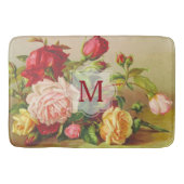 Monogram  Victoriaans Rozen Bouquet Flowers Badmat (Voorkant)