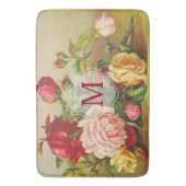 Monogram  Victoriaans Rozen Bouquet Flowers Badmat (Voorkant Verticaal)