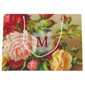 Monogram  Victoriaans Rozen Bouquet Flowers Groot Cadeauzakje (Voorkant)