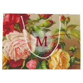 Monogram  Victoriaans Rozen Bouquet Flowers Groot Cadeauzakje (Achterkant)