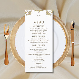 Monogram  Victoriaans Vintage Wedding Menu