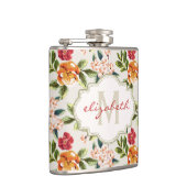 Monogram  Victoriaans Waterverf Floral Heupfles (Rechts)