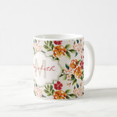 Monogram  Victoriaans Waterverf Floral Koffiemok (Voorkant rechts)