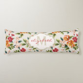 Monogram  Victoriaans Waterverf Floral Lichaamskussen (Voorkant)