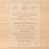 Monogram Victoriaanse Waaiers Uitnodiging (Voorkant)