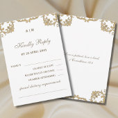 Monogram Victorian Christian Wedding RSVP Card