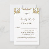 Monogram Victorian Christian Wedding RSVP Card Kaartje (Voorkant)
