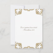 Monogram Victorian Christian Wedding RSVP Card Kaartje (Achterkant)