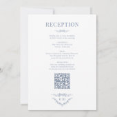 Monogram Victorian Dusty Blue All in One Wedding Kaart (Achterkant)