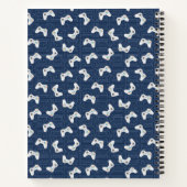 Monogram Video Gamer Patroon Aangepaste naam Notitieboek (Achterkant)