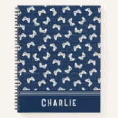 Monogram Video Gamer Patroon Aangepaste naam Notitieboek (Voorkant)