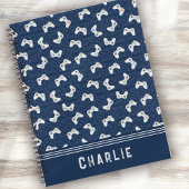 Monogram Video Gamer Patroon Aangepaste naam Notitieboek