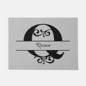 Monogram Vierige Letter Q met de naam Doormat Deurmat (Voorkant)