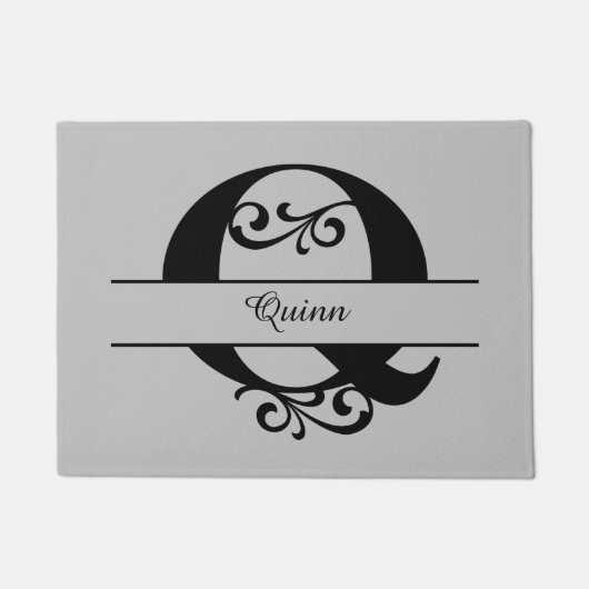 Monogram Vierige Letter Q met de naam Doormat Deurmat (Voorkant)