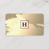 Monogram | Vierkant | Geborsteld goud Visitekaartje (Voorkant)